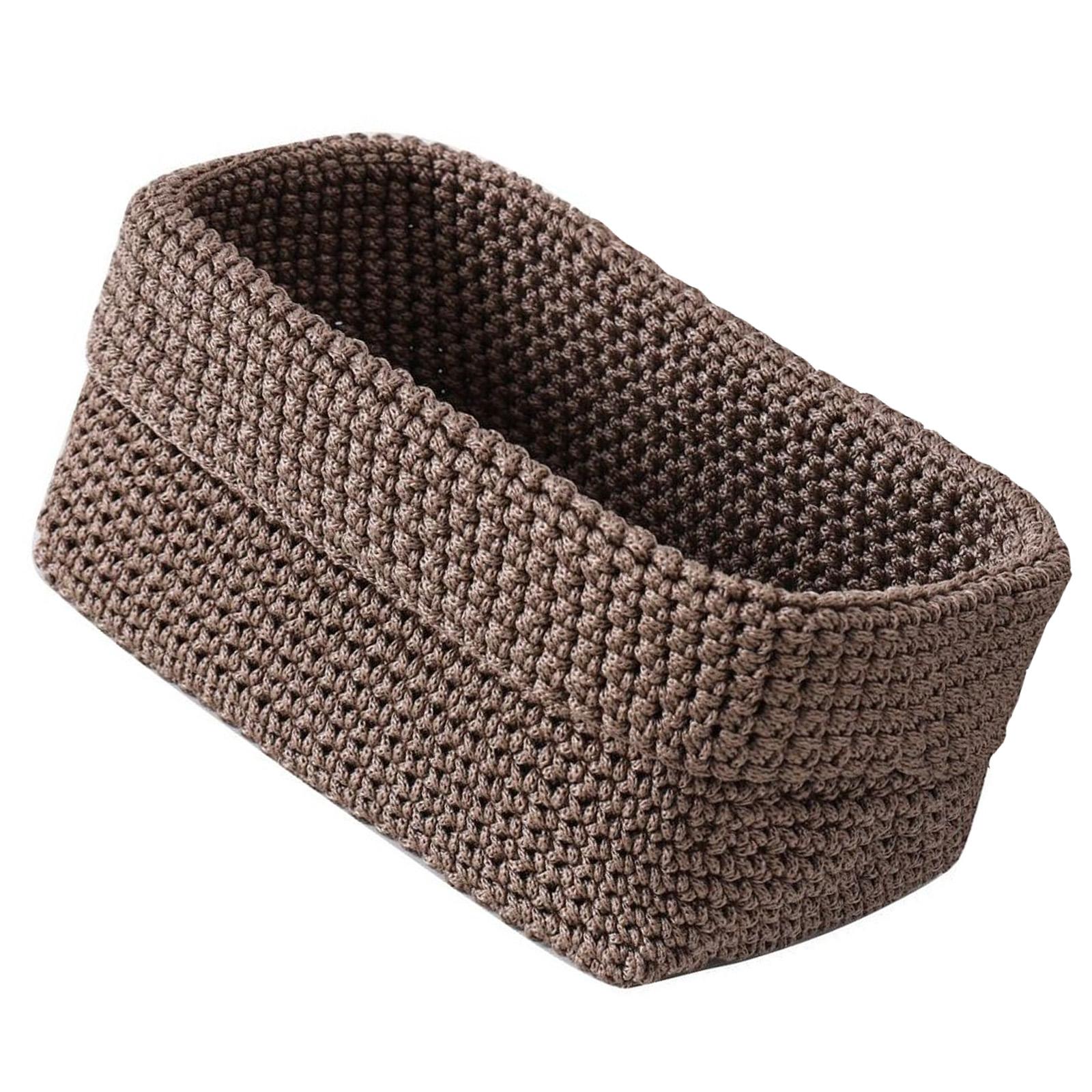 Плетеные корзины для хранения для организации полок декоративные корзины для хранения одежды книг полотенец и игрушек для домашних собак S коричневый 990₽