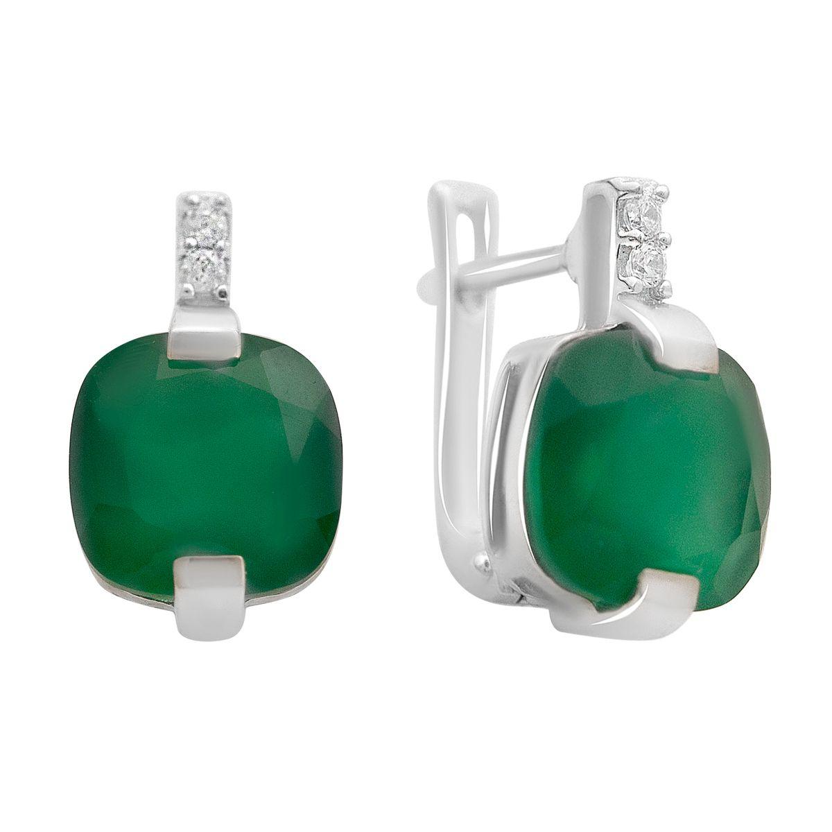 

Silver earrings with natural agate 5.61ct (2173625)