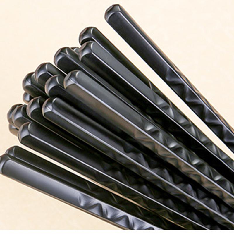10-Pairs Fiberglass Chopsticks With Carved Reusable High Temperature Resistant Non-Slip Housewarming Gift