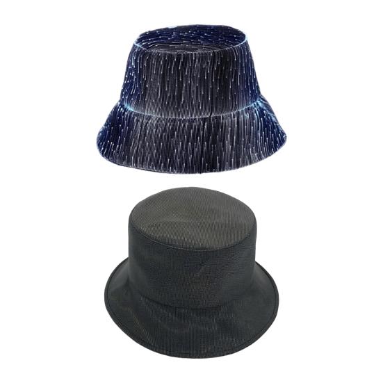 LED Fisherman Hat Neon Rave Bucket Cap 7 Colors Glow