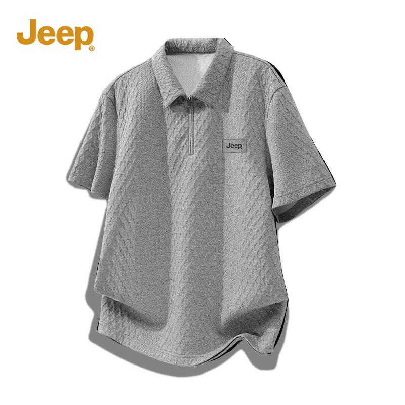 JEEP Men s Textured Half-Zip Short Sleeve Polo Shirt XL
