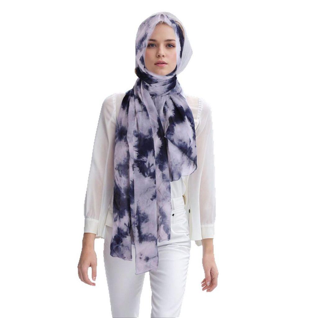 Polyester Digital Printed Scarves With Dye Printing Design For Summer Womens Fashion Accessory