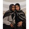 Cotton Blend Scarf With Ink Wash Print Lightweight Head Cover Muslim Women 180x80cm