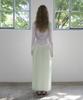 Mosyupamosyu Wrinkle Maxi Low-Rise Slit Skirt [Light Mint]