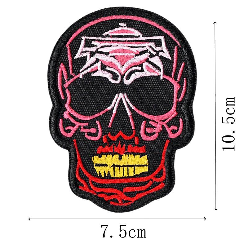 European And American Locomotive Punk Style Cloth Sticker Skull Ghost Head Shoes And Hats Bag Clothing Accessories Handmade Diy Embroidery Patch
