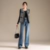 RAIN.CUN Women's 2024 High-Waist Straight-Leg Jeans
