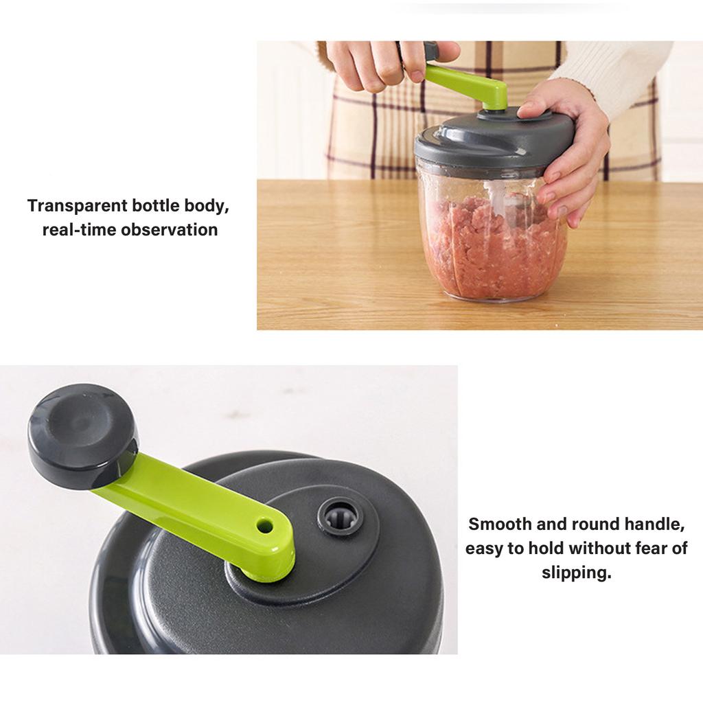 Efficient Manual Vegetable Chopper Large Capacity Hand Crank Meat Mincer Ergonomic Kitchen Tool For Slicing Grinding
