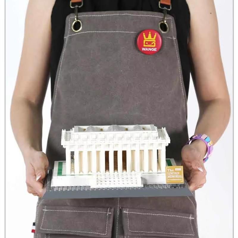 Moc 799Pcs Usa Washington Lincoln Memorial City Street View Architectural Model Building Blocks Children'S Puzzle Toys Gifts