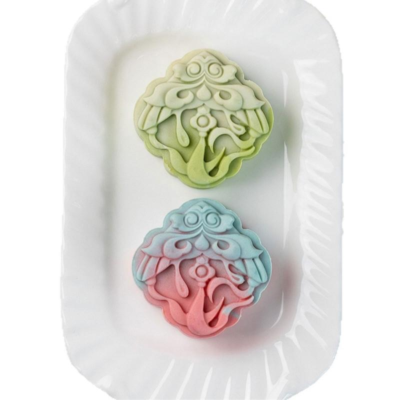 Food Safe Plastic Moon Cakes Maker Set 75g Kite Pattern Molds Easy Press Mechanism Holiday Baking Essential