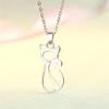 Natural Ice Pink Ross Quartz Cute Cat Crystal Pendant Trendy Gem Necklace for Woman Elegant Cham Girl's Party Gifts Jewelry