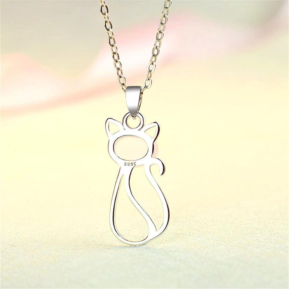 Natural Ice Pink Ross Quartz Cute Cat Crystal Pendant Trendy Gem Necklace for Woman Elegant Cham Girl's Party Gifts Jewelry