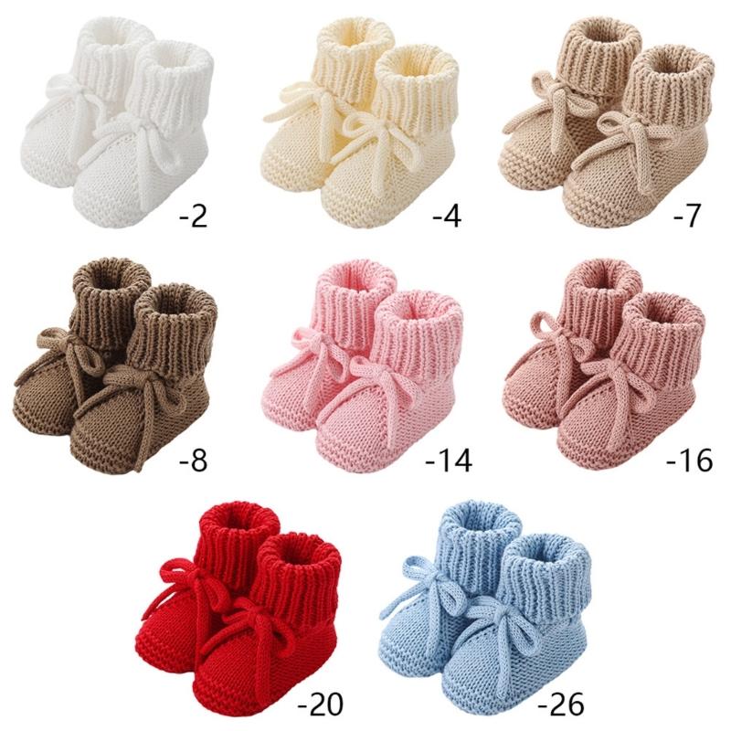Breathable Infant Walking Shoes Soft Cotton Fabric Baby Booties Skid Proof Bottom Stylish Bowknot Design EasyTied