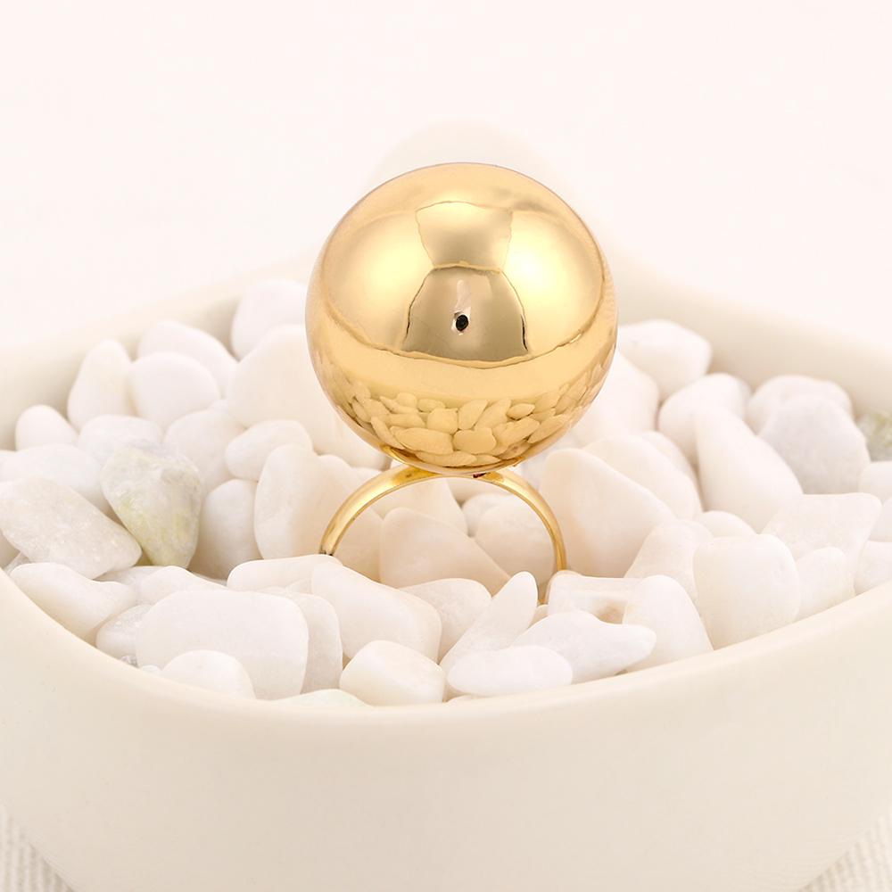 Lovely Girls Opening Personality Adjustable Fashion Female Women Rings Big Metal Balls
