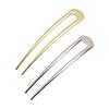U-förmige Haarspangen-Funde U-Stäbchen Haaraccessoires Haarstab für Damen Kleid Kimono Yukata, 2 Stück, Gold/Silber, Metall, ca.. 100x19.5x2mm