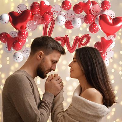 Aluminum Film Balloon Creative Wide Application Safe Novelty Lightweight Create Atmospheres Vivid Color Wedding Conjoined Love Balloon Valentine's Day