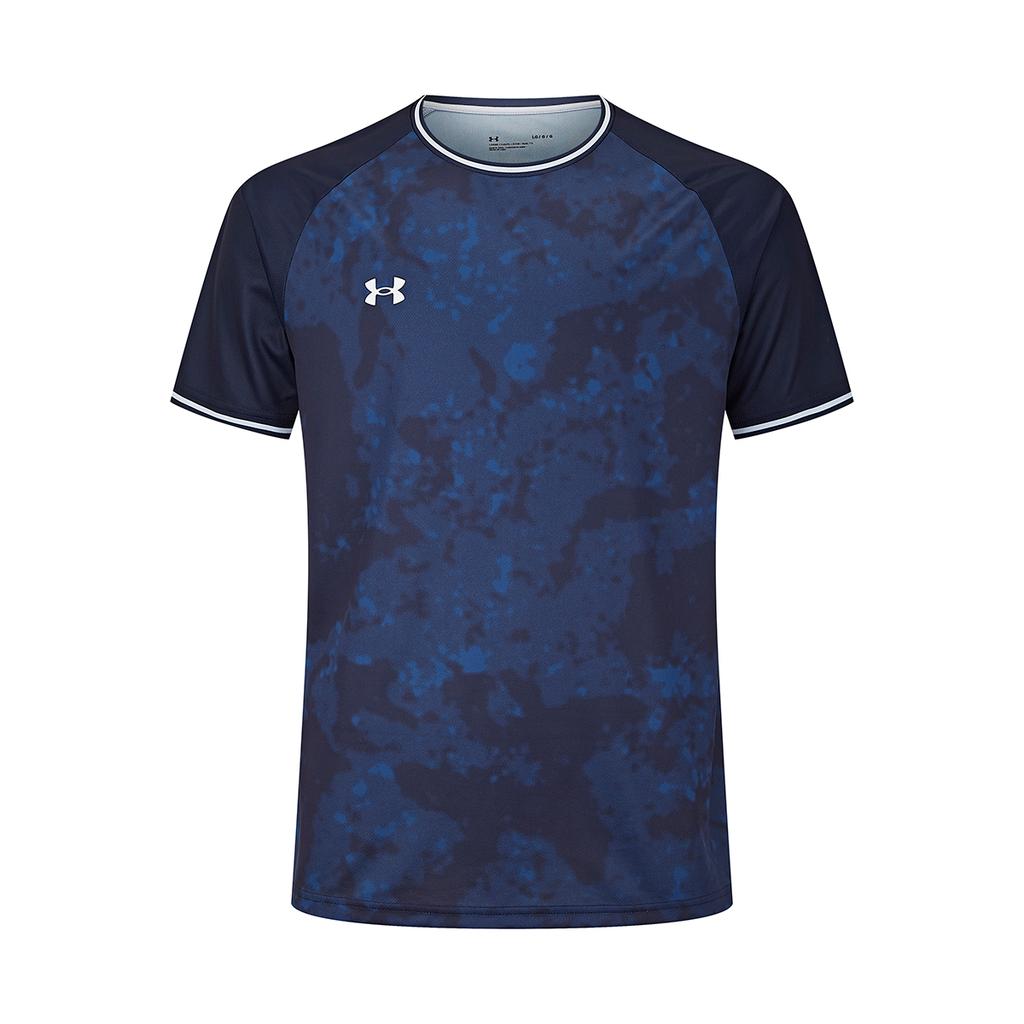Under Armour Casual Sports Jersey Raglan Crew Neck Breathable Short Sleeve T-Shirt Unisex Tops Navy-Blue 25500513-409