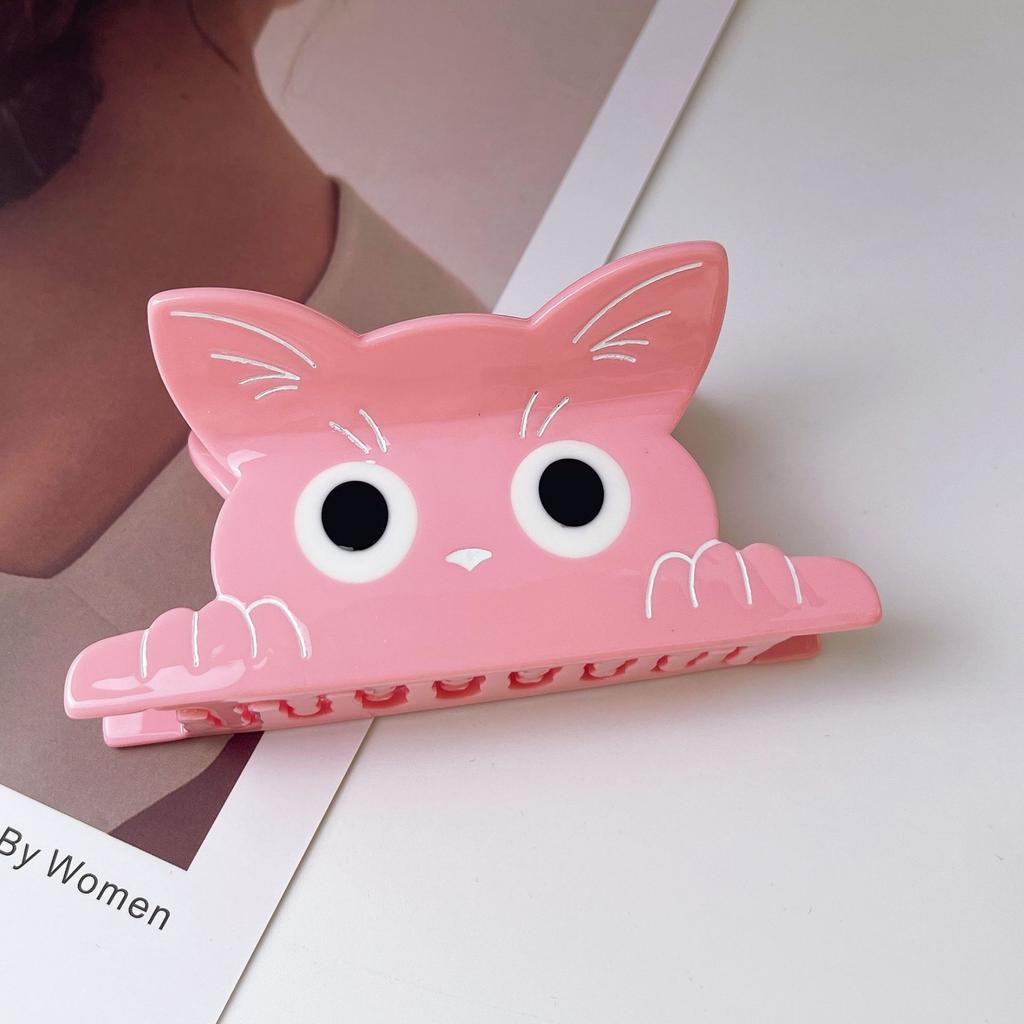 1pc Summer new cute cat scratch clip cartoon fresh hair clip, back of the head dished hair shark clip hair accessory