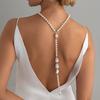 SHIXIN Sexy Baroque Imitation Pearl Back Chain Clavicle Choker Women Vintage Tassel  Necklace Wedding Jewelry Bikini Chest Chain