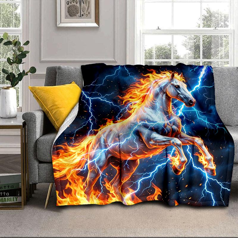 Ethereal Horse In Storm Blanket Flannel Blanket Throw Blanket Sofa Cover Blanket Soft Premium Blanket Picnic Blanket Tv Blanket Gifts