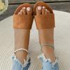 Large size flat-bottomed slippers women's summer new one-word drag simple fashion casual cool slippers