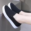 Women's White Slip-On Canvas Shoes with Thick Soles - Versatile, Casual, and Comfortable for Nurses