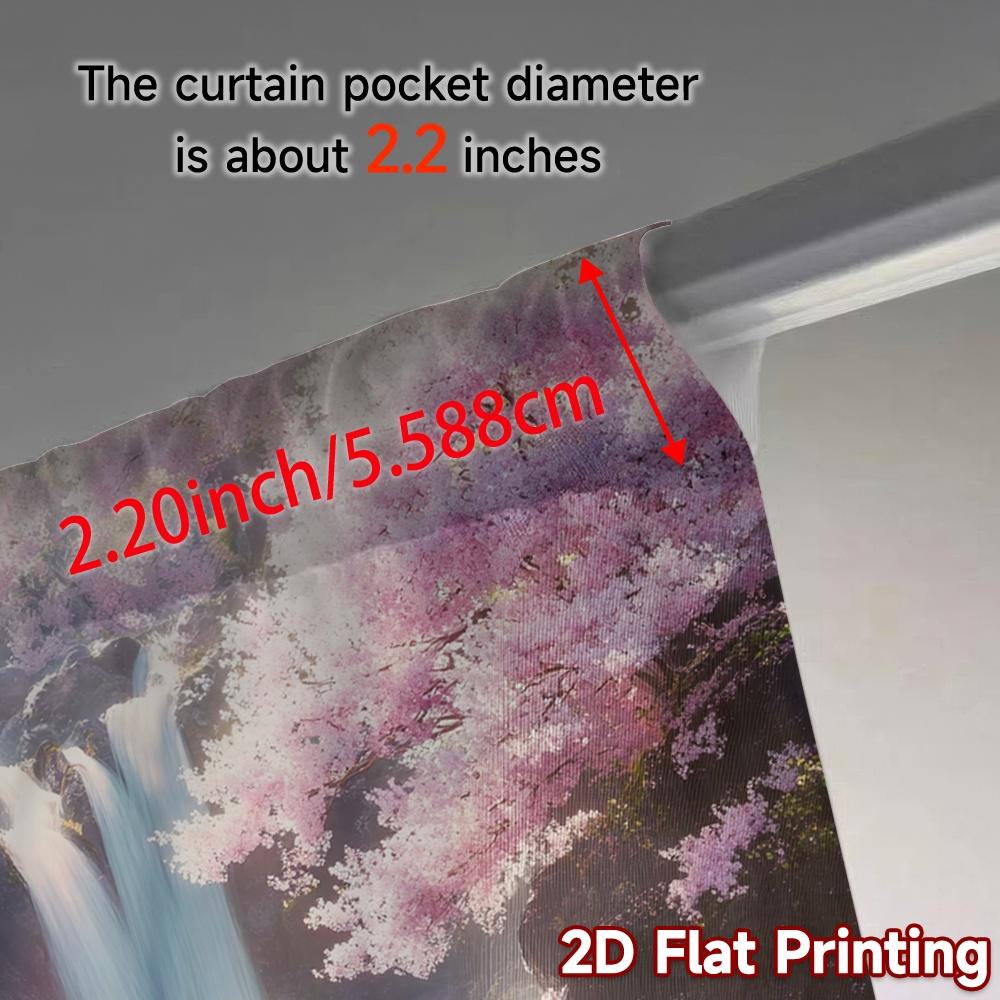 Flat Printing Curtains Without Rod Blossom Cascade Popular Curtain Fabric Outdoor Set Of 2 Made Polyester Machine Washable