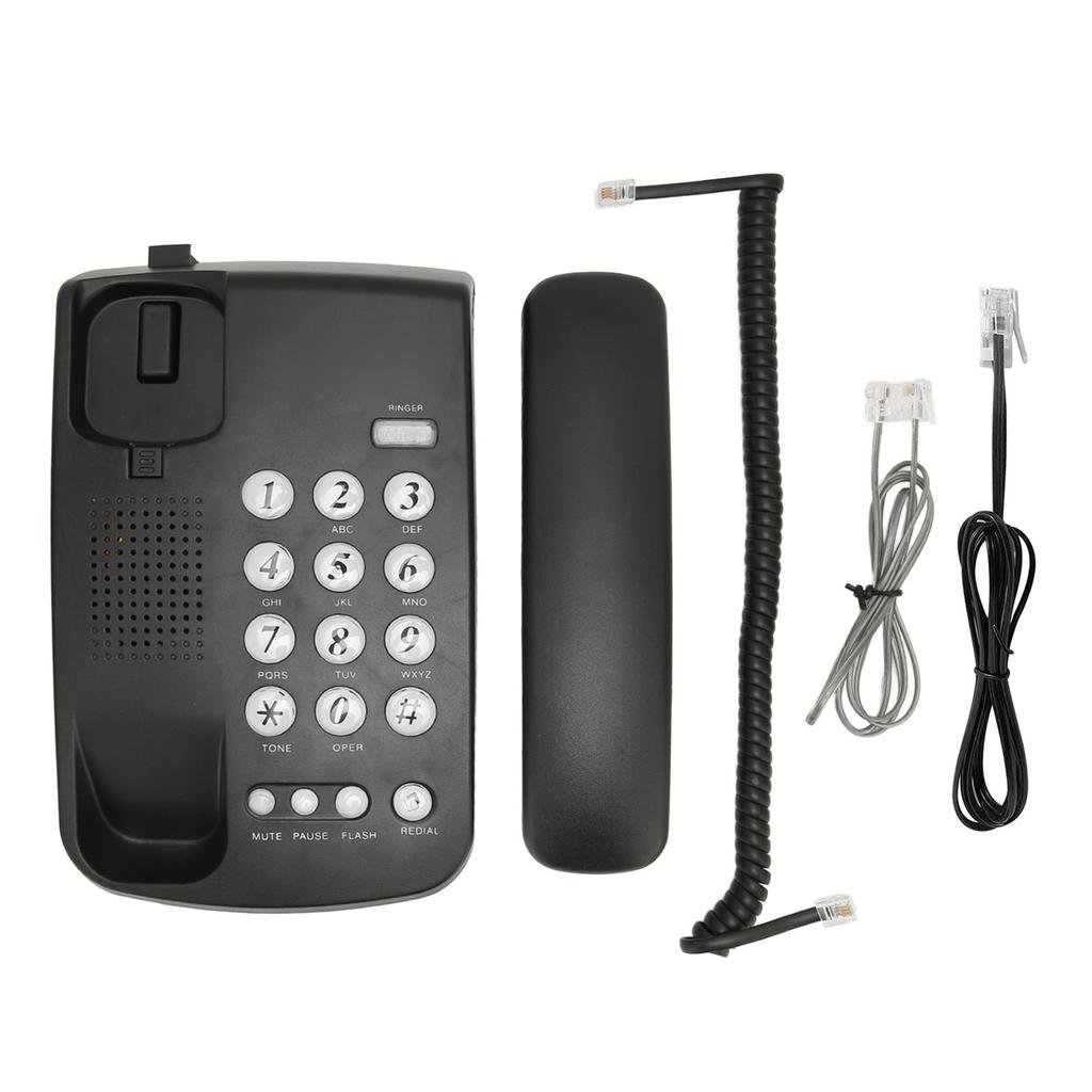 Corded Phone Hands Free Flash Function Clear Sound Last Number Re Dial Mute Button Wall Mount