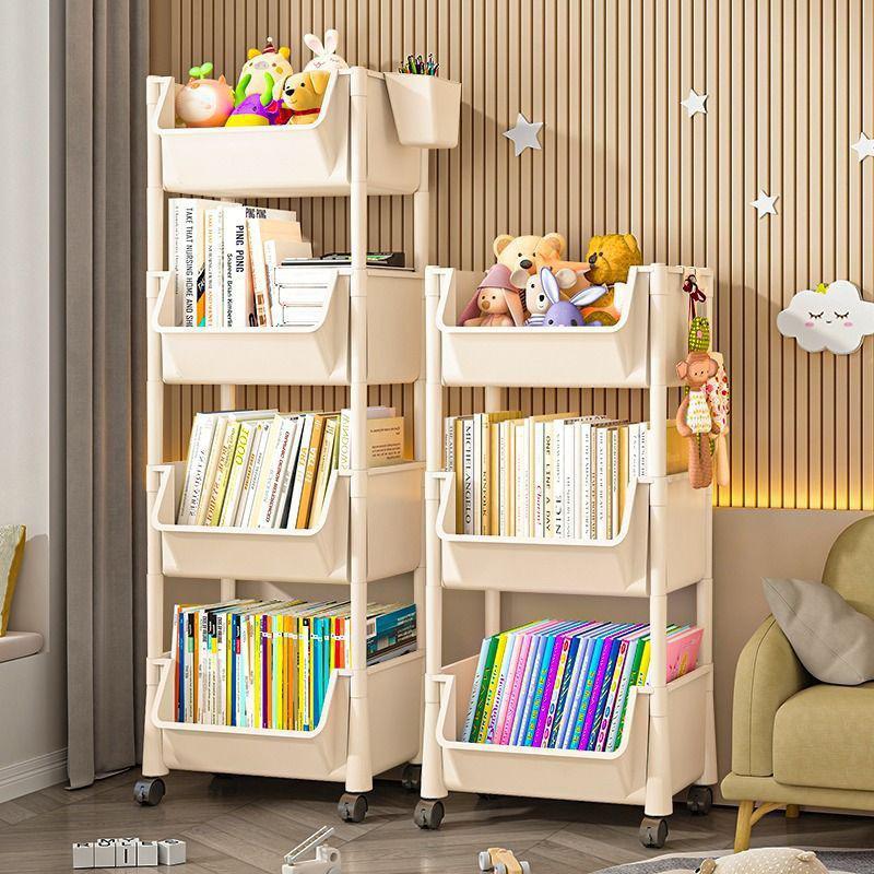 Libreria su carrello Libreria mobile Carrello porta snack mobile per cucina Scaffale portaoggetti Scaffale portaoggetti a più strati con ruote