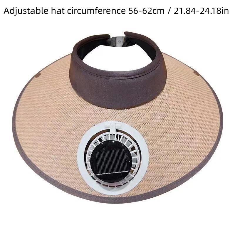 Uv Protection Solar-Powered Fan Hat Super Large Brim Adjustable Fishing Hat Lightweight With Shawl Sun Protection Hat