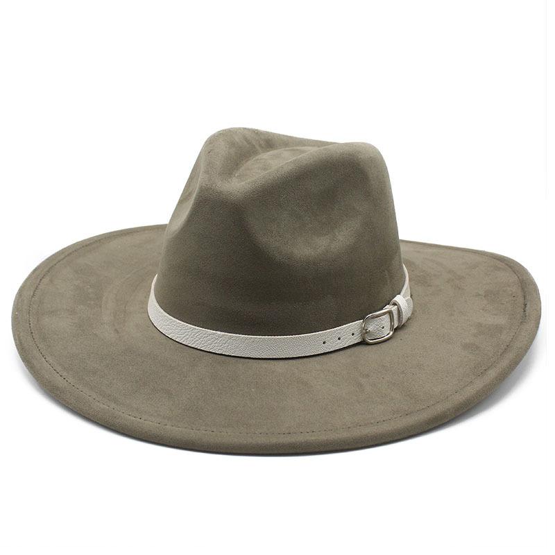 Big Edge Jazz Top Hat Women'S 9Cm Brim Suede Peach Heart Top Fringed Hat
