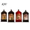 Holiday Party Table Centerpiece Christmas Snow Lantern, Battery Operated Swirling Water Glittering Vintage Portable Resin Lantern Santa Snowman