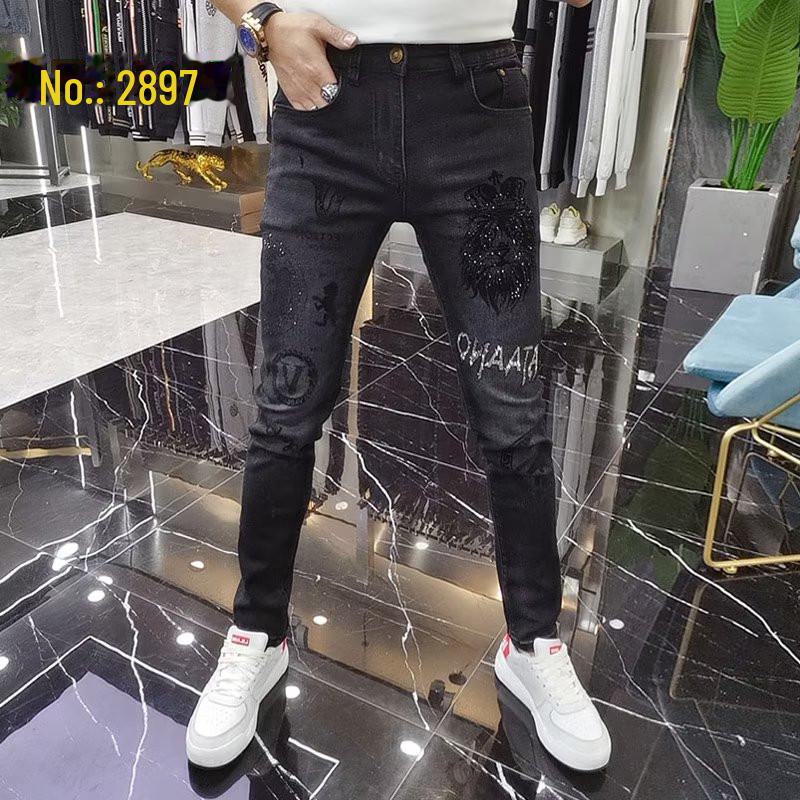 Jaro 2024 Evropské Pánské Světlé Džíny Slim Fit - Elastické Korejský Styl