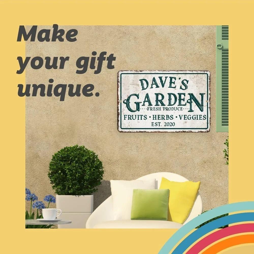 Personalized 8x12 Inch Retro Metal Sign, Waterproof Farmhouse Wall Decor for Garden Yard
