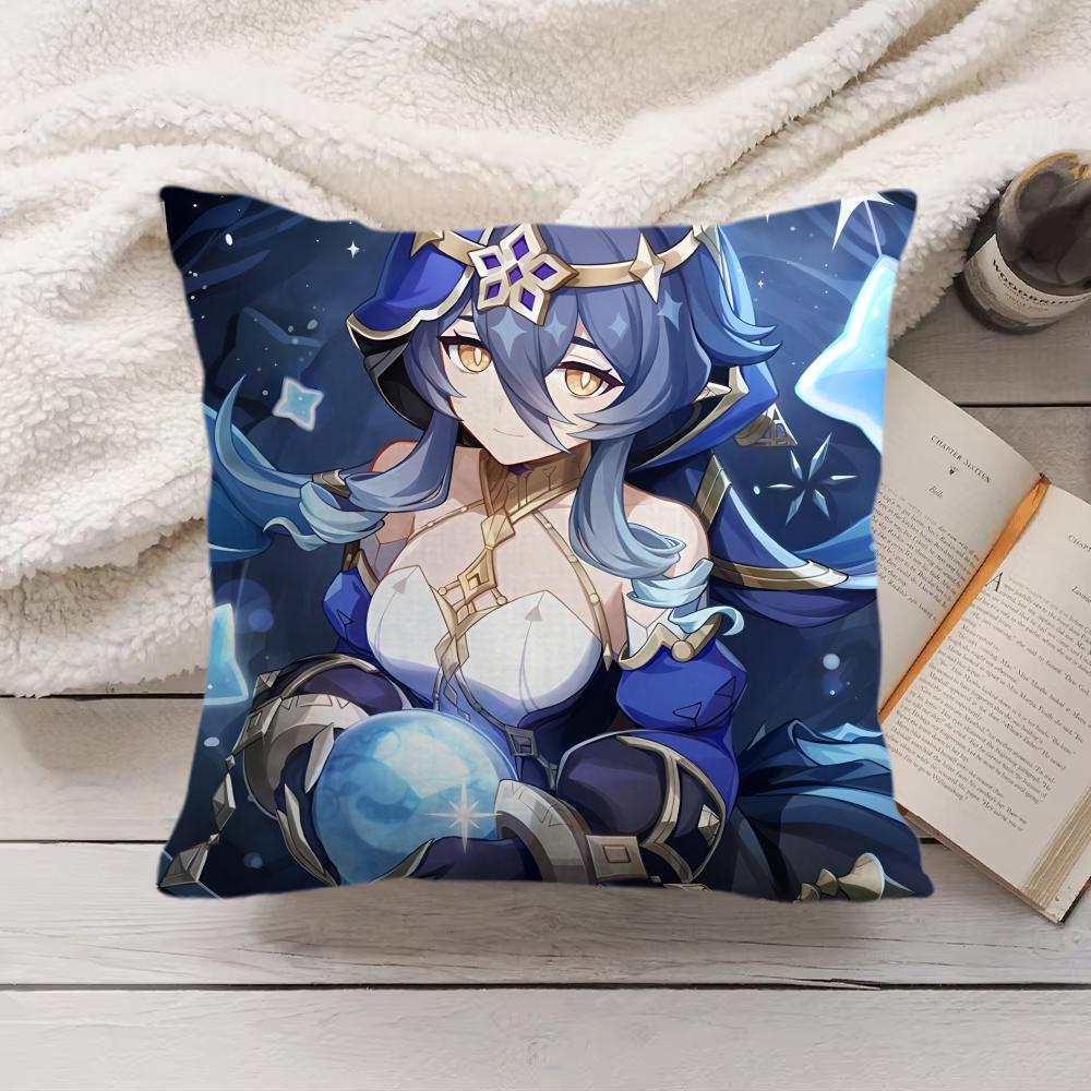 Layla Genshin Impact Cute Cushion Cover Silky Short Plush Invisible Zipper Dustproof Sofa Pillow Case For Home Decor