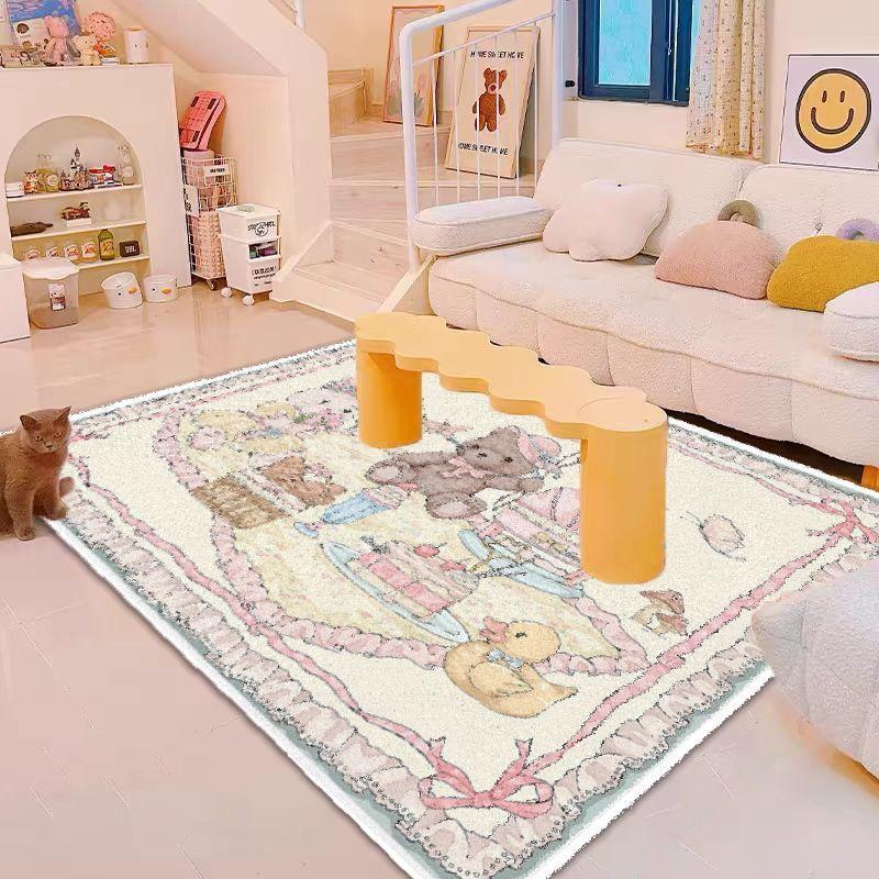 Casa Tapete Quarto Cama Cobertor Quarto de Menina Curto Veludo Resistente à Sujeira Sala de Estar Grande Área Infantil Quebra-cabeça Tapete de Chão Emenda