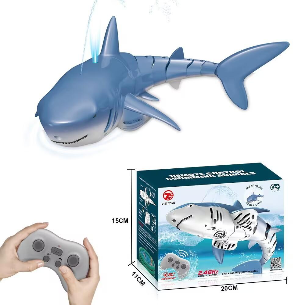 

2.4 GHz Blue Spot Remote Control Shark Toy for Kids, Rechargeable High Simulation Shark Toys for Bathroom, Swimming Pool, River
