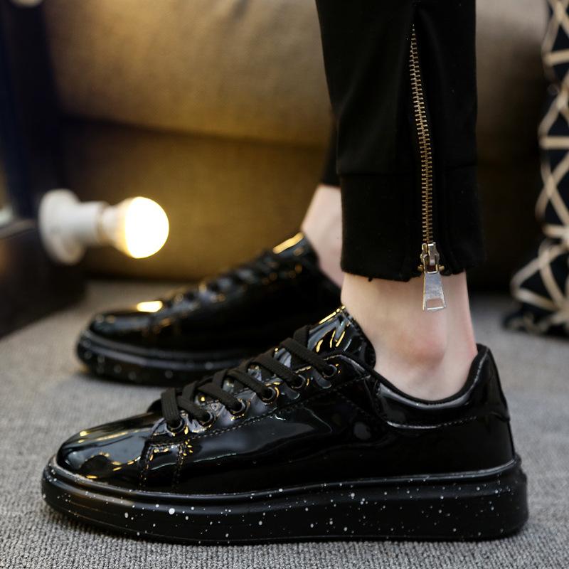Luxury Men Casual Sneakers Silver Blue Mirror Shoes for Glitter Leather Shoes Punk Style Streetwear Glossy Mirrors Sneakers