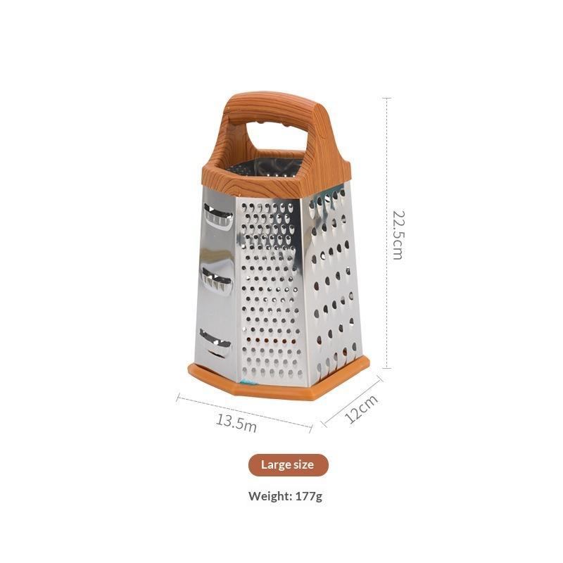 6 In 1 Stainless Steel Food Grater Slicer Portable Multi-Functional Kitchen Tool for Home Cooking Outdoor Camping BBQ Food Prep