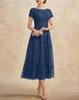 2026 Elegantes Spitzen-Patchwork-Abendkleid in Übergröße