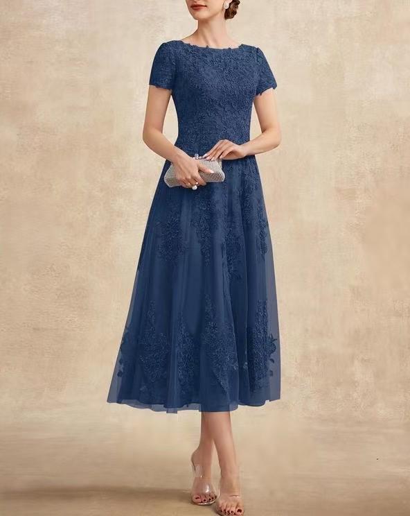 2026 Elegantes Spitzen-Patchwork-Abendkleid in Übergröße