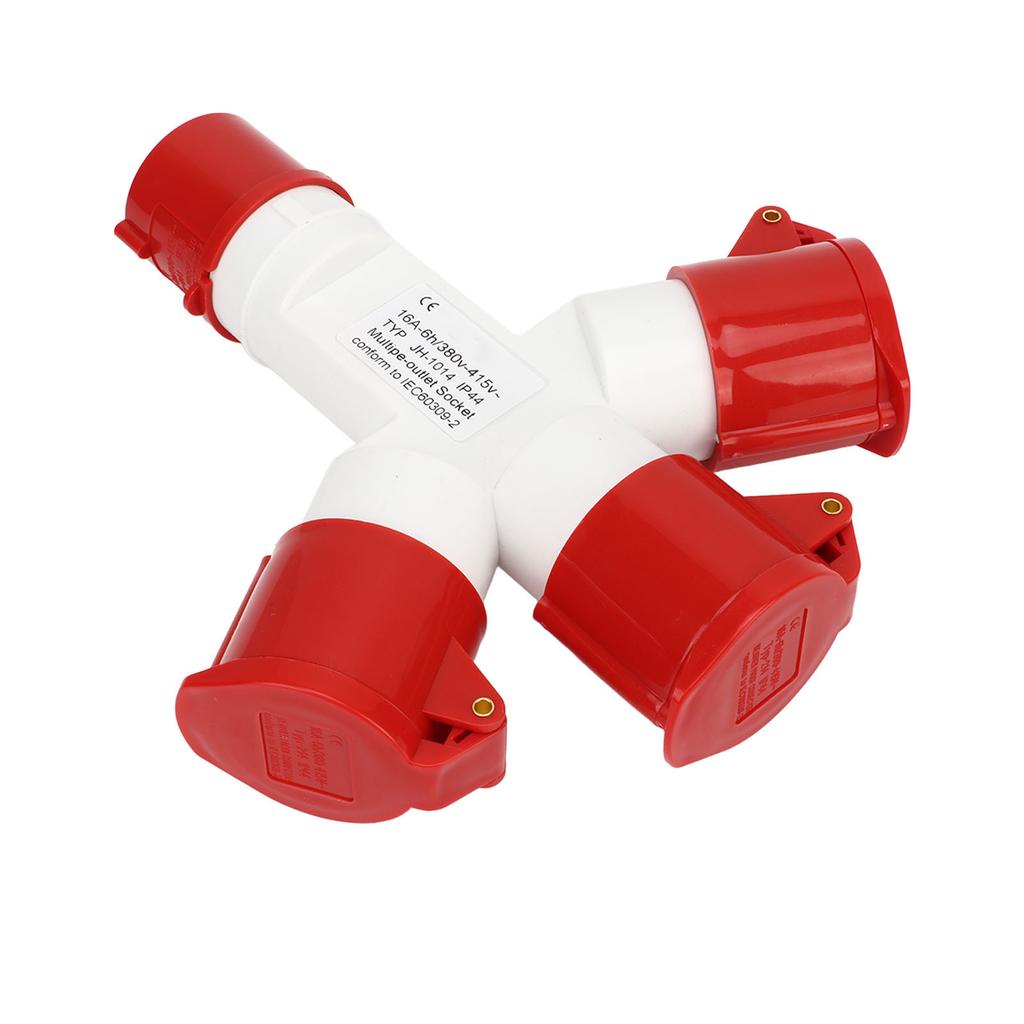 Waterproof Industrial Site Plug IP44 Cross 1 in 3 Out 4 Pin 2P N E Multiple Sockets Industrial Plug