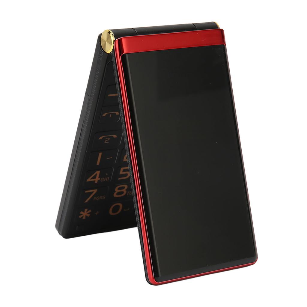 Flip Phone 3in Screen Senior Phone Dual Standby Big Button Flashlight Loud Speaker 5900mAh Battery