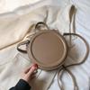 Mode Damen Einfarbig Runde Kleine Schulter Sling Tasche PU Leder All-match Design Umhängetasche