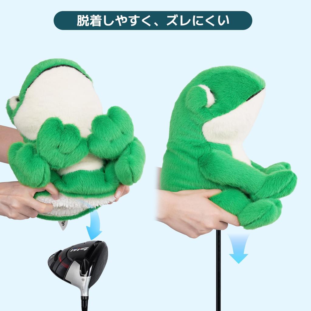 Mytag Golf Club Headcover, Frog Driver Headcover, Character Driver Cover, Cute Frog Animal Design Golf Headcover, Animal Headcover