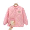 Kids Unisex Solid Color Padded Winter Coat Boys Girls Outerwear Jacket