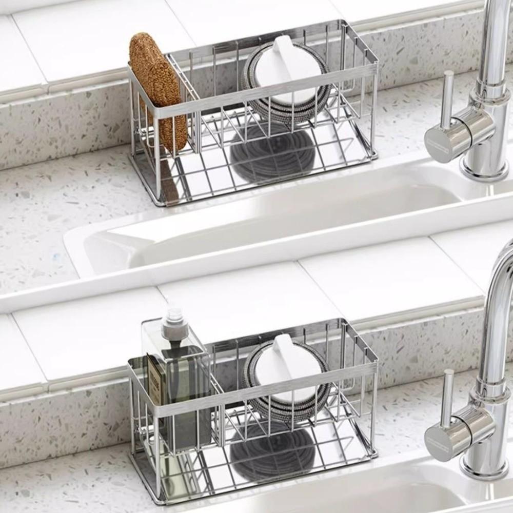 Compact Sponge Soap Holder Space-Saving Kitchen Sink Organizer  Bathroom