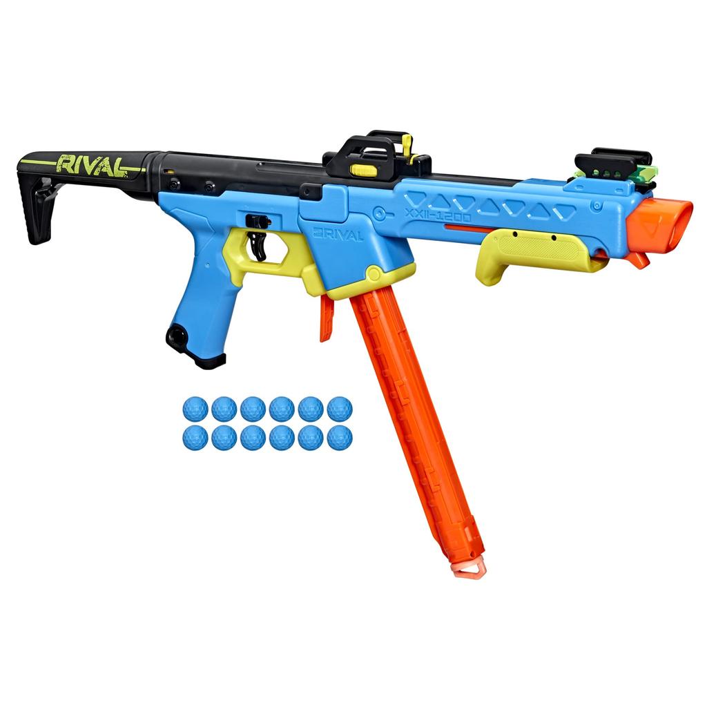 Lançador NERF RIVAL Pathfinder Sistema Rival Mais Preciso Mira Ajustável Carregador 12 Rival XXII-1200 12 Dardos Accu-Rounds