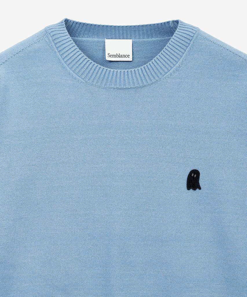 ZIOSONGZIO Semblance Wholegarment Crewneck Knit Sky Blue Zi2Kt805Sb
