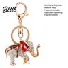 Rhinestone Keychain Elephant Alloy Good Luck with Keyring Electroplated Sparkling
