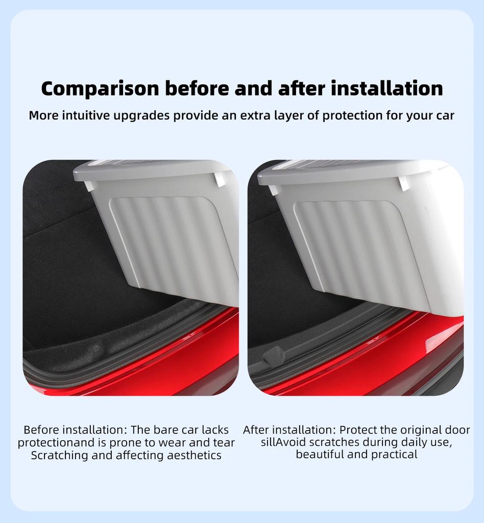 For Tesla Model 3 Highland Rear Trunk Threshold Protector Strip TPE Rear Cargo Bumper Sill Cover 2025 Model 3 Trunk Inner Guard